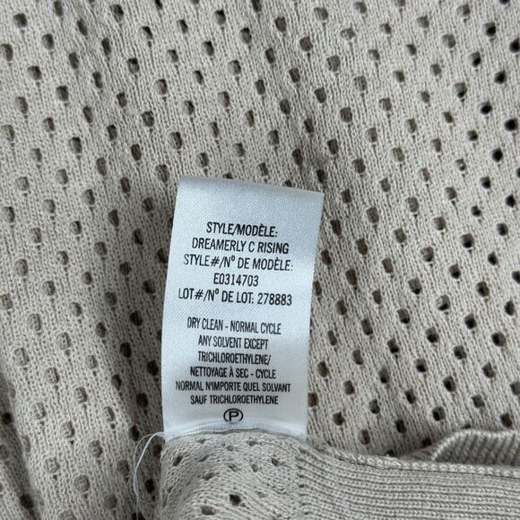 Theory‎ Sweater Womens Small Tan Dreamerly Open Knit Mesh Neutral Minimalist - Picture 8 of 9